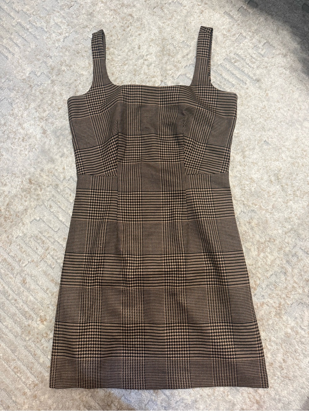 Banana Republic Plaid Square-Neck Sheath Dress - Brown